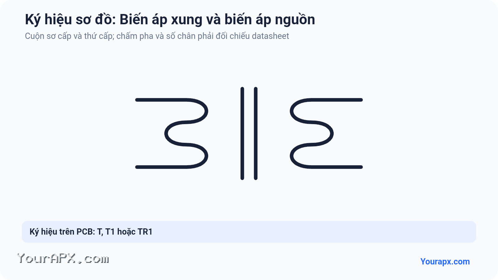 Ký hiệu Biến áp xung và biến áp nguồn trong sơ đồ mạch điện