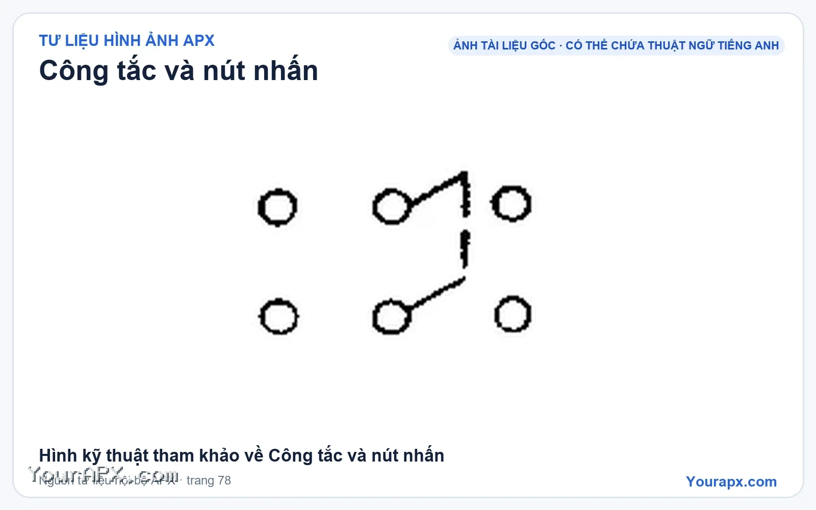 Hình kỹ thuật tham khảo về Công tắc và nút nhấn