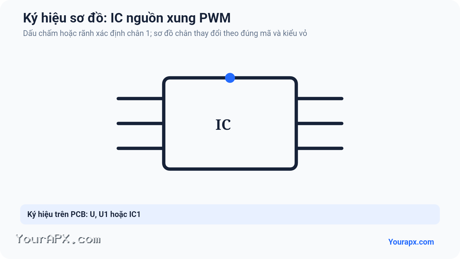 Ký hiệu IC nguồn xung PWM trong sơ đồ mạch điện