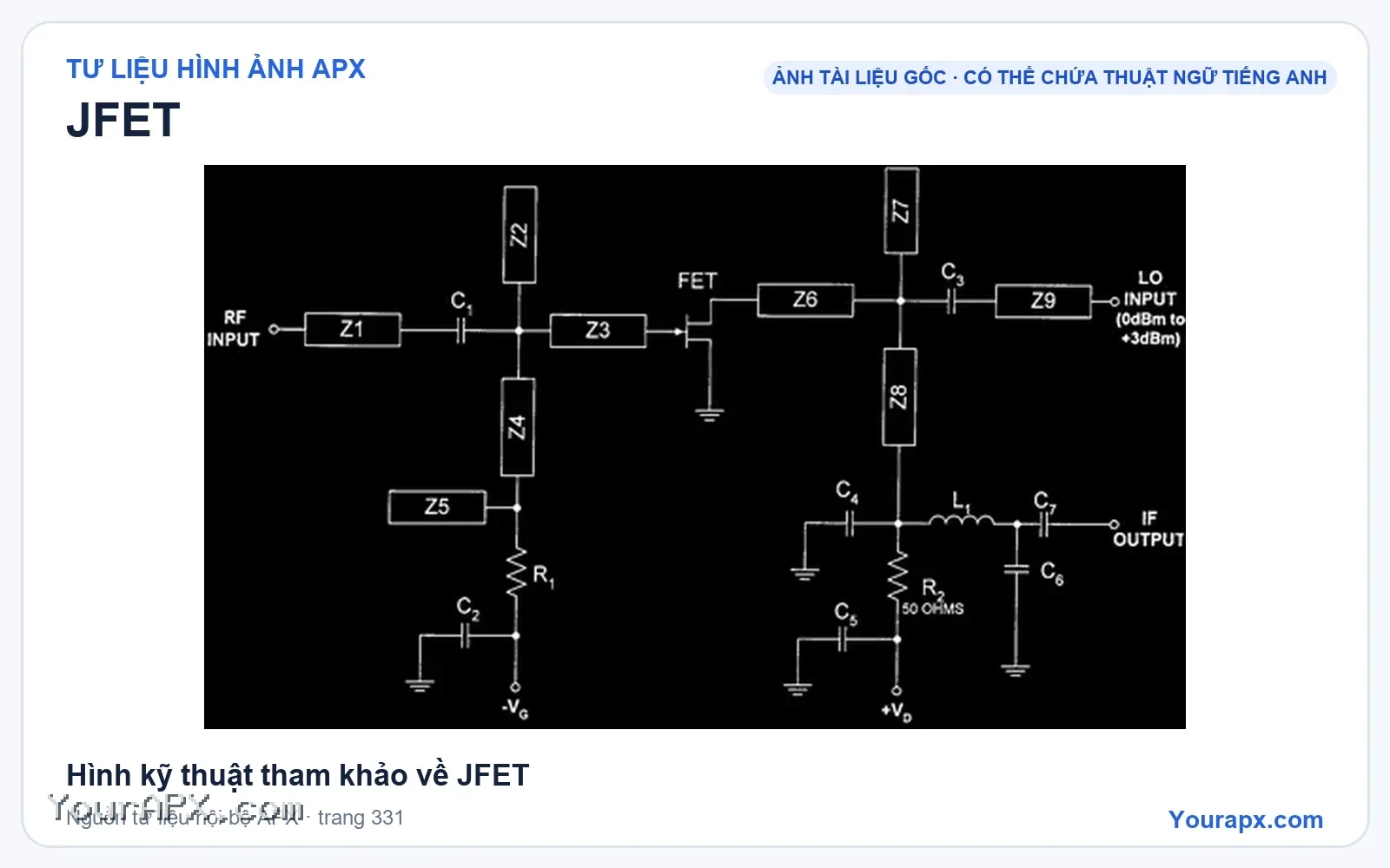 Hình kỹ thuật tham khảo về JFET